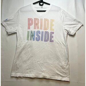 Intel Pride Inside shirt mens XL short sleeve v neck white